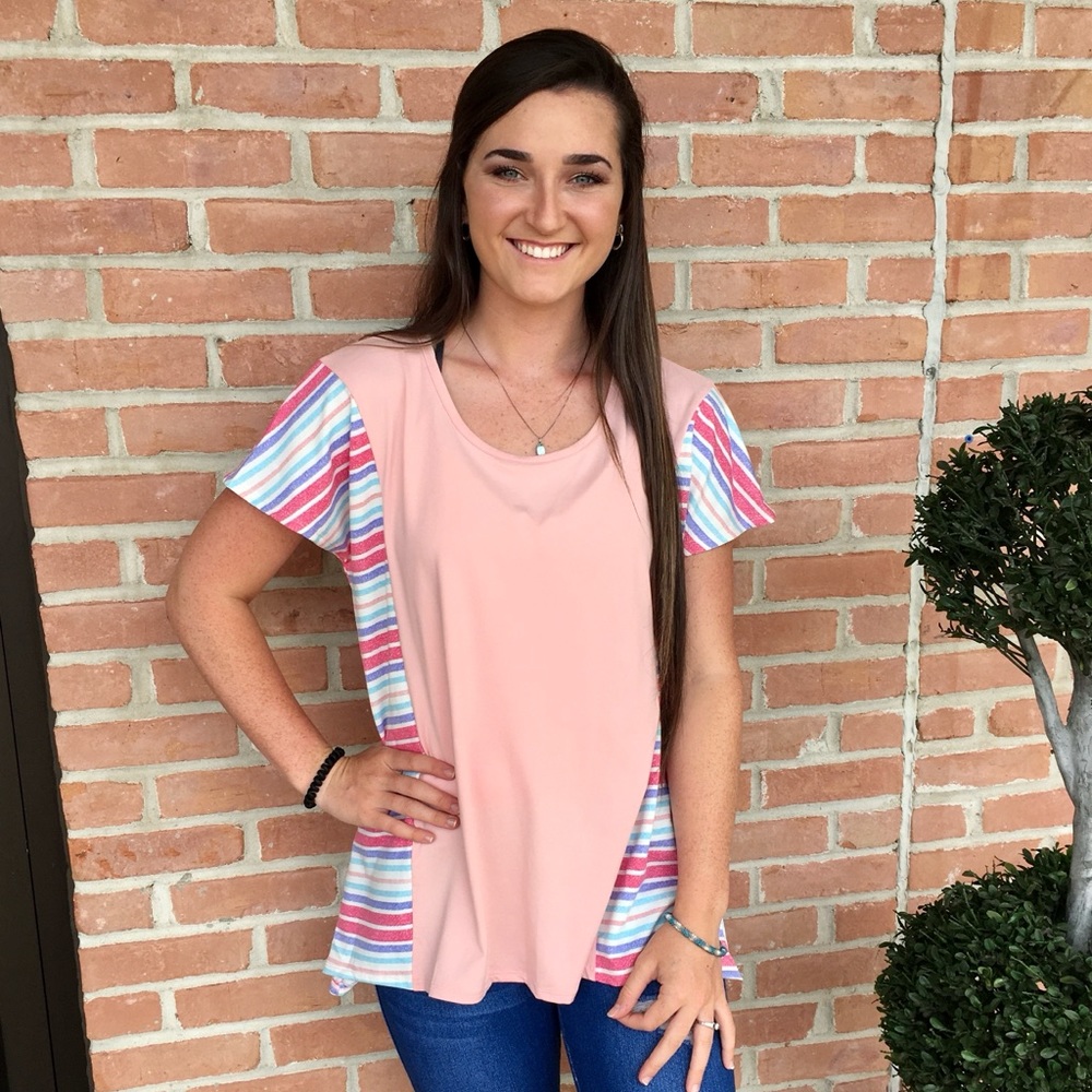 Shop Basic USA short sleeve striped top
